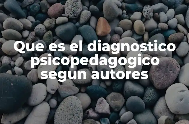 Que es el Diagnostico Psicopedagogico Segun Autores