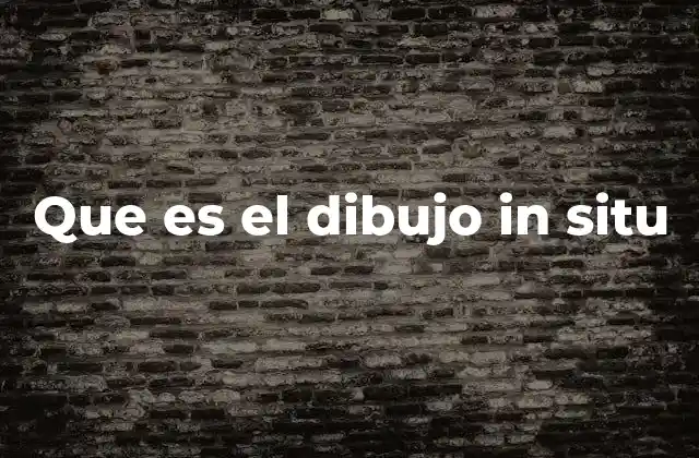 Que es el Dibujo In Situ