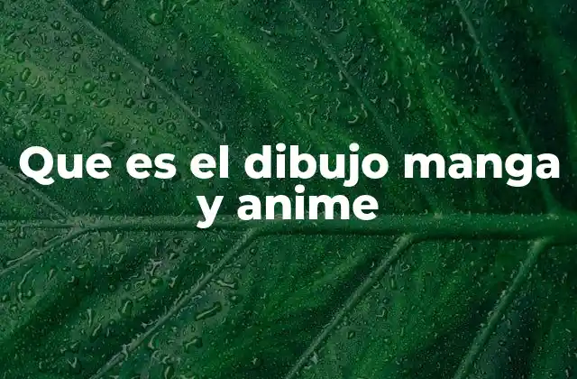 Que es el Dibujo Manga y Anime