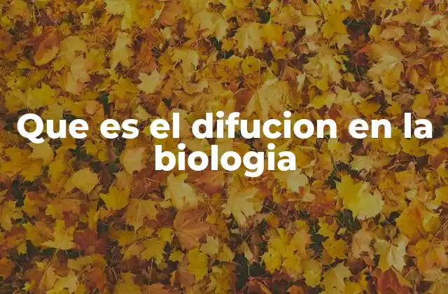 Que es el Difucion en la Biologia