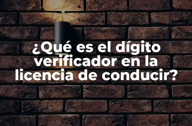 ¿qué es el Dígito Verificador en la Licencia de Conducir?