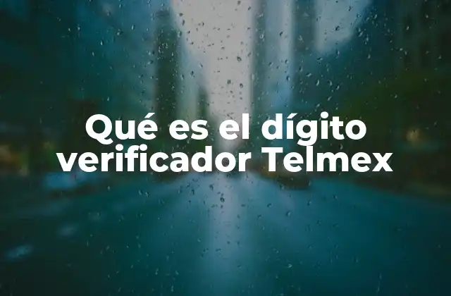 Qué es el Dígito Verificador Telmex