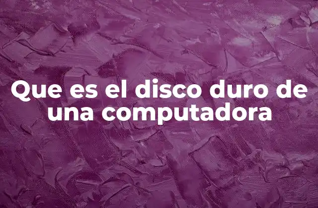 Que es el Disco Duro de una Computadora