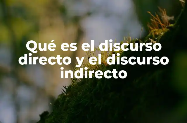 Qué es el Discurso Directo y el Discurso Indirecto