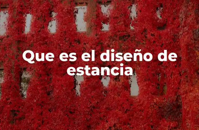 Que es el Diseño de Estancia