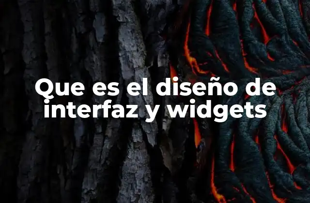 Que es el Diseño de Interfaz y Widgets
