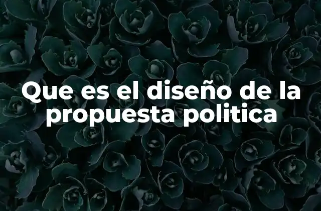 Que es el Diseño de la Propuesta Politica