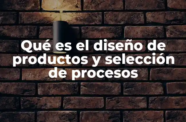 Qué es el Diseño de Productos y Selección de Procesos