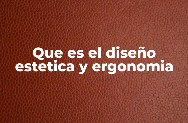 Que es el Diseño Estetica y Ergonomia