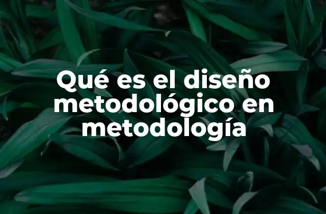 Qué es el Diseño Metodológico en Metodología