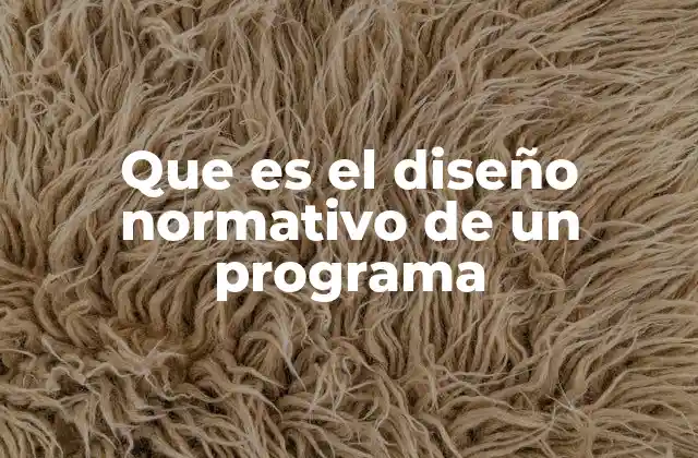 Que es el Diseño Normativo de un Programa