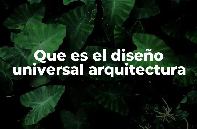 Que es el Diseño Universal Arquitectura