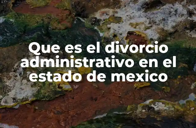 Que es el Divorcio Administrativo en el Estado de Mexico