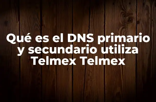 Qué es el Dns Primario y Secundario Utiliza Telmex Telmex