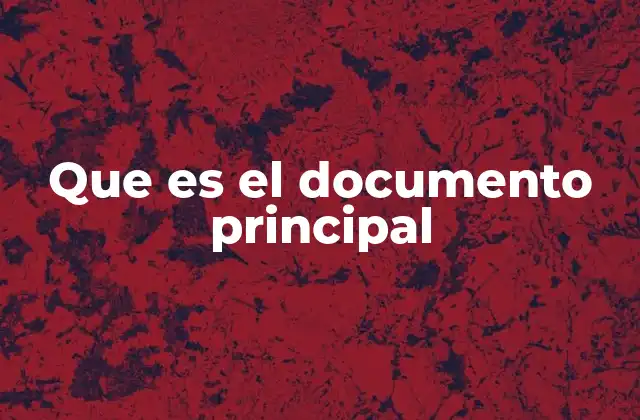 Que es el Documento Principal