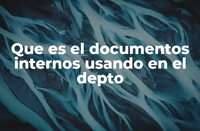 Que es el Documentos Internos Usando en el Depto