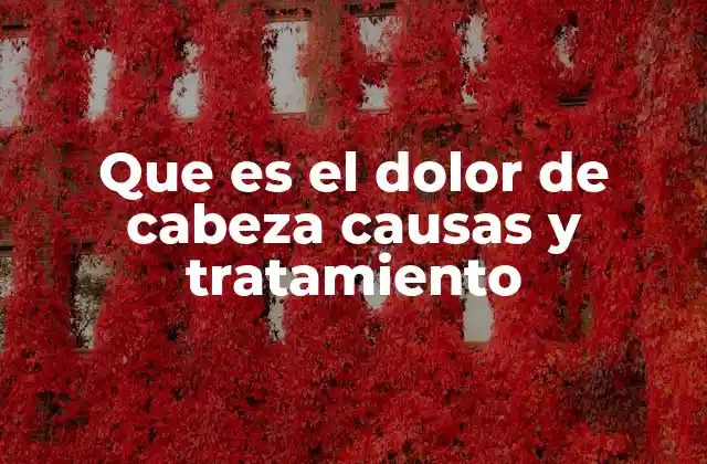 Que es el Dolor de Cabeza Causas y Tratamiento