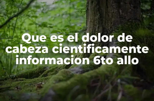 Que es el Dolor de Cabeza Cientificamente Informacion 6to Allo