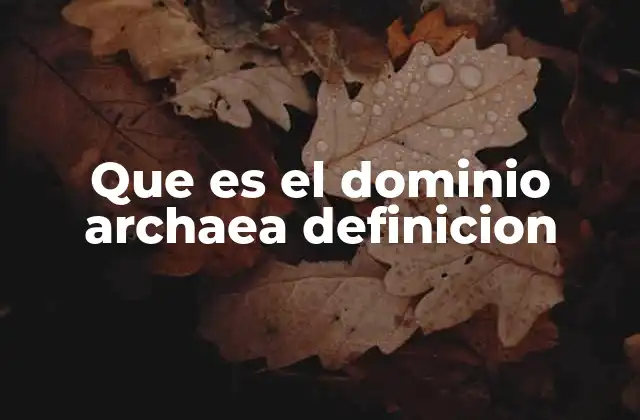 Que es el Dominio Archaea Definicion