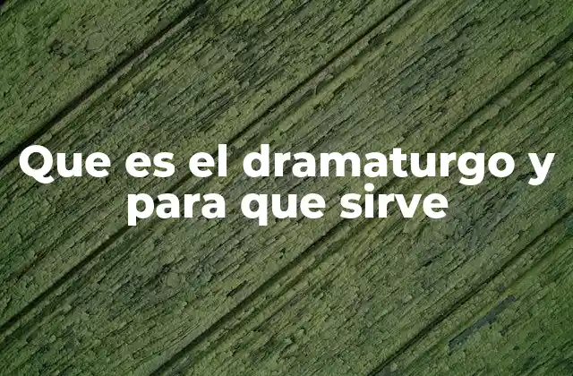 Que es el Dramaturgo y para que Sirve