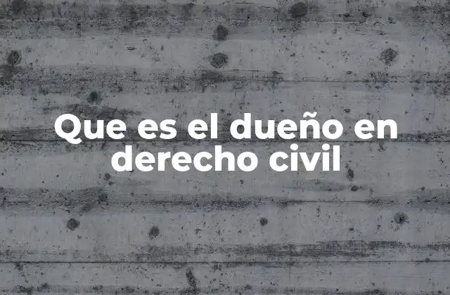 Que es el Dueño en Derecho Civil