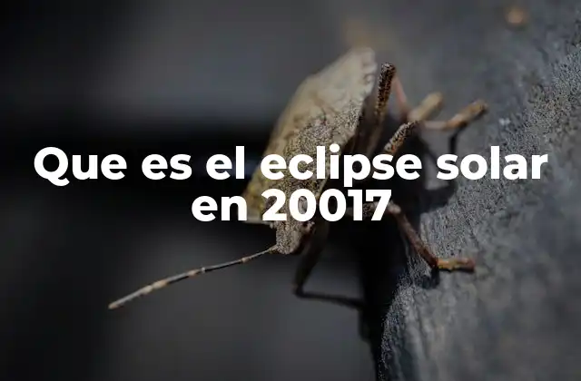 Que es el Eclipse Solar en 20017
