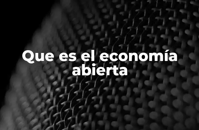 Que es el Economía Abierta