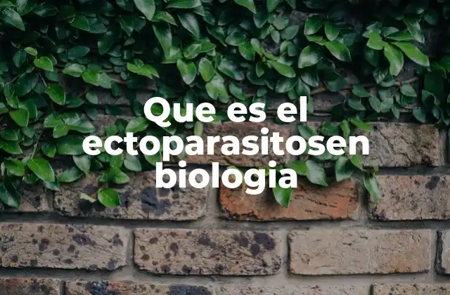 Que es el Ectoparasitosen Biologia