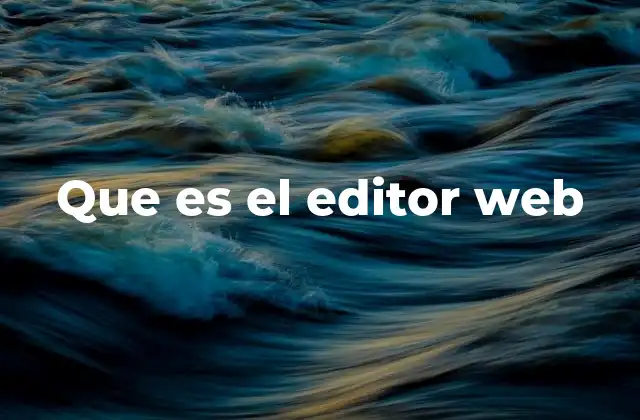 Que es el Editor Web