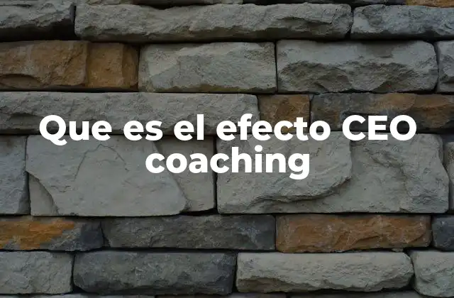 Que es el Efecto Ceo Coaching