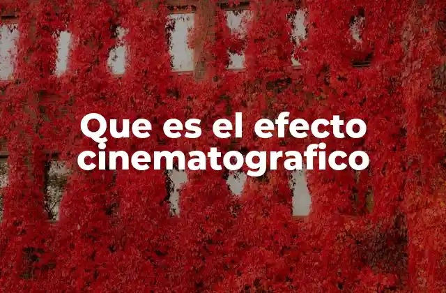 Que es el Efecto Cinematografico