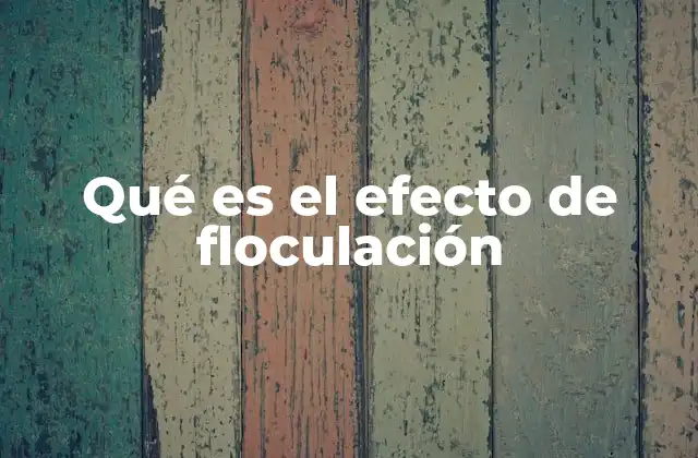 Qué es el Efecto de Floculación