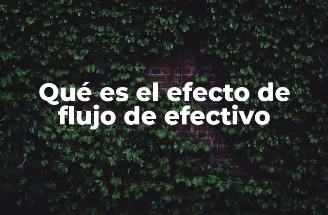 Qué es el Efecto de Flujo de Efectivo