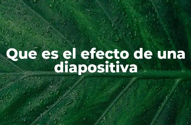 Que es el Efecto de una Diapositiva
