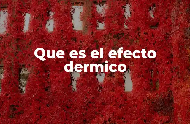 Que es el Efecto Dermico