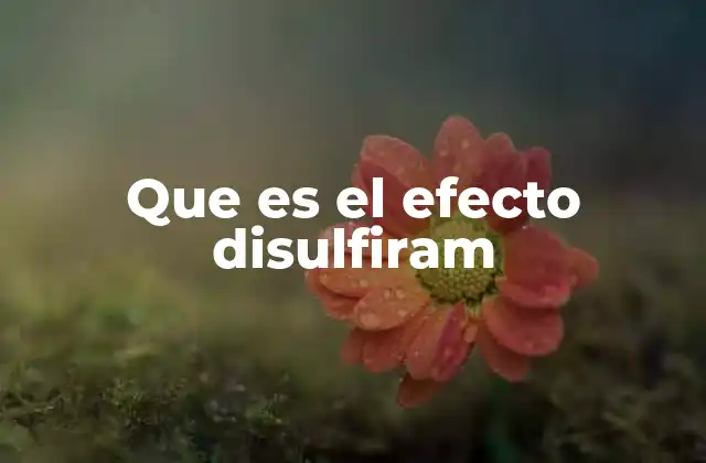 Que es el Efecto Disulfiram