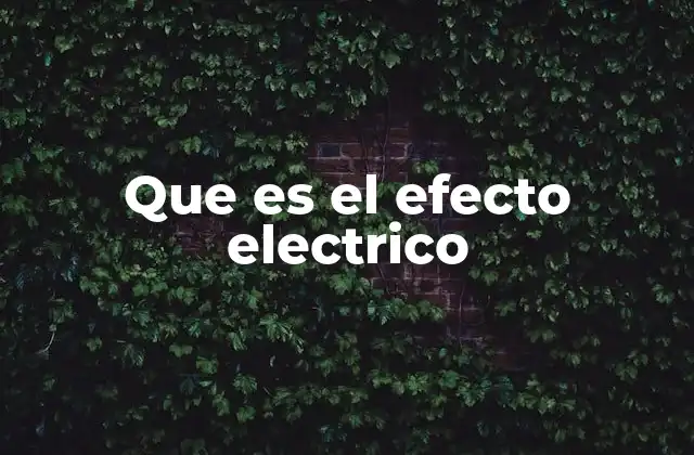 Que es el Efecto Electrico