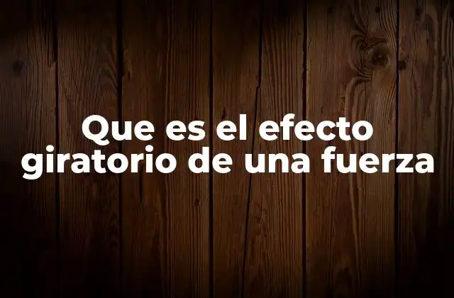 Que es el Efecto Giratorio de una Fuerza