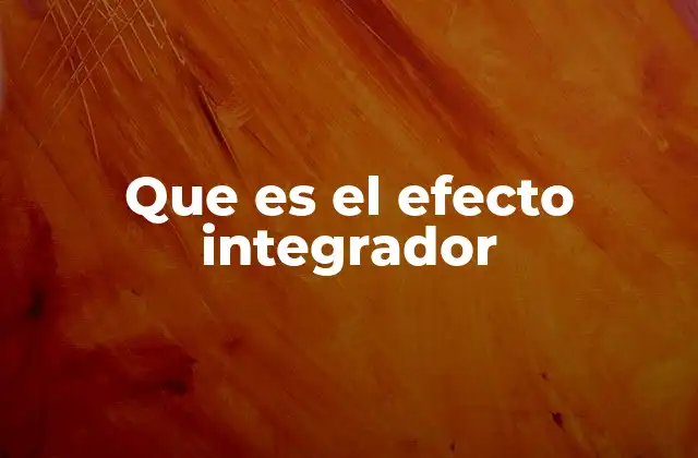 Que es el Efecto Integrador