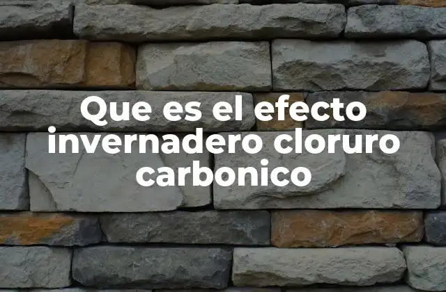 Que es el Efecto Invernadero Cloruro Carbonico