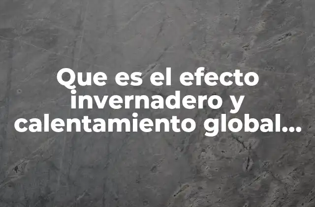 Que es el Efecto Invernadero y Calentamiento Global como Serelaciona