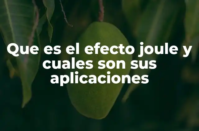 Que es el Efecto Joule y Cuales Son Sus Aplicaciones