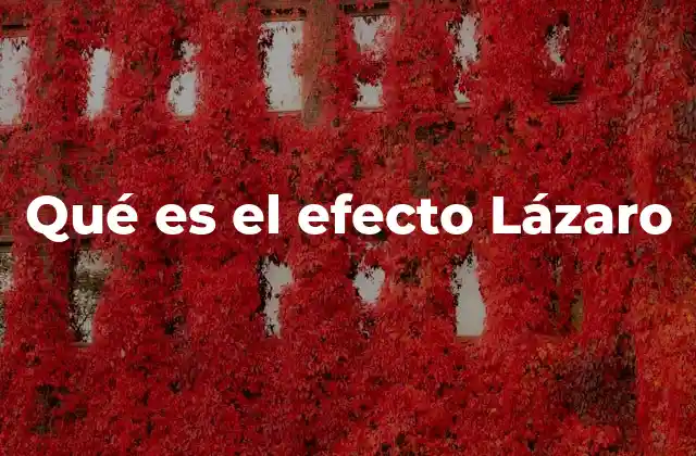 Qué es el Efecto Lázaro