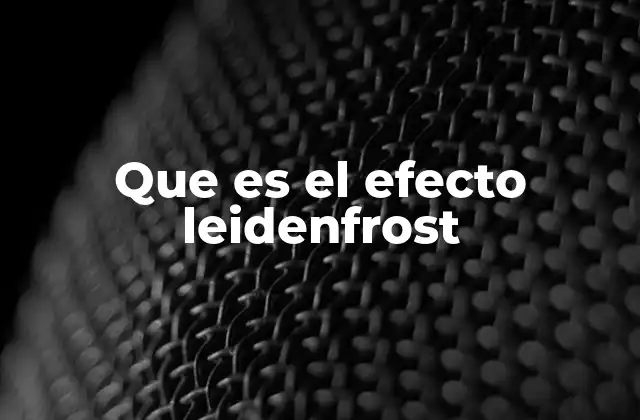 Que es el Efecto Leidenfrost