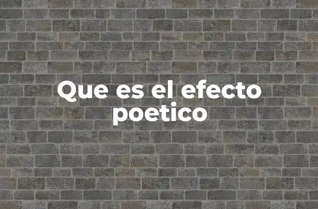 Que es el Efecto Poetico 2 La experiencia emocional detrás de la palabra
