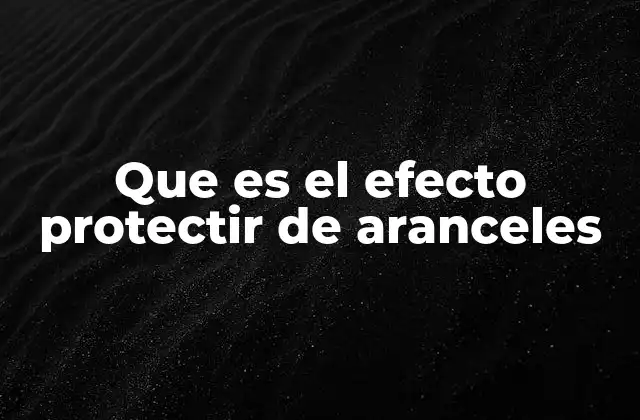 Que es el Efecto Protectir de Aranceles