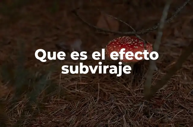 Que es el Efecto Subviraje