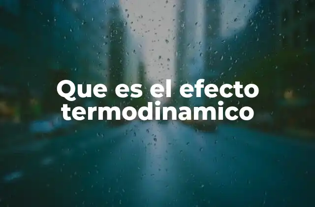 Que es el Efecto Termodinamico