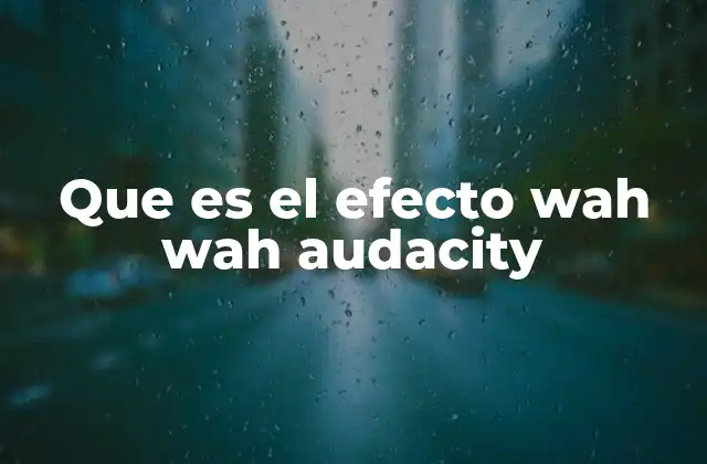 Que es el Efecto Wah Wah Audacity 2 Cómo funciona el efecto wah-wah en Audacity