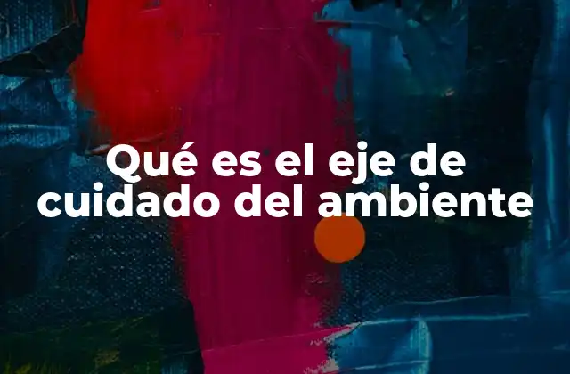 Qué es el Eje de Cuidado Del Ambiente